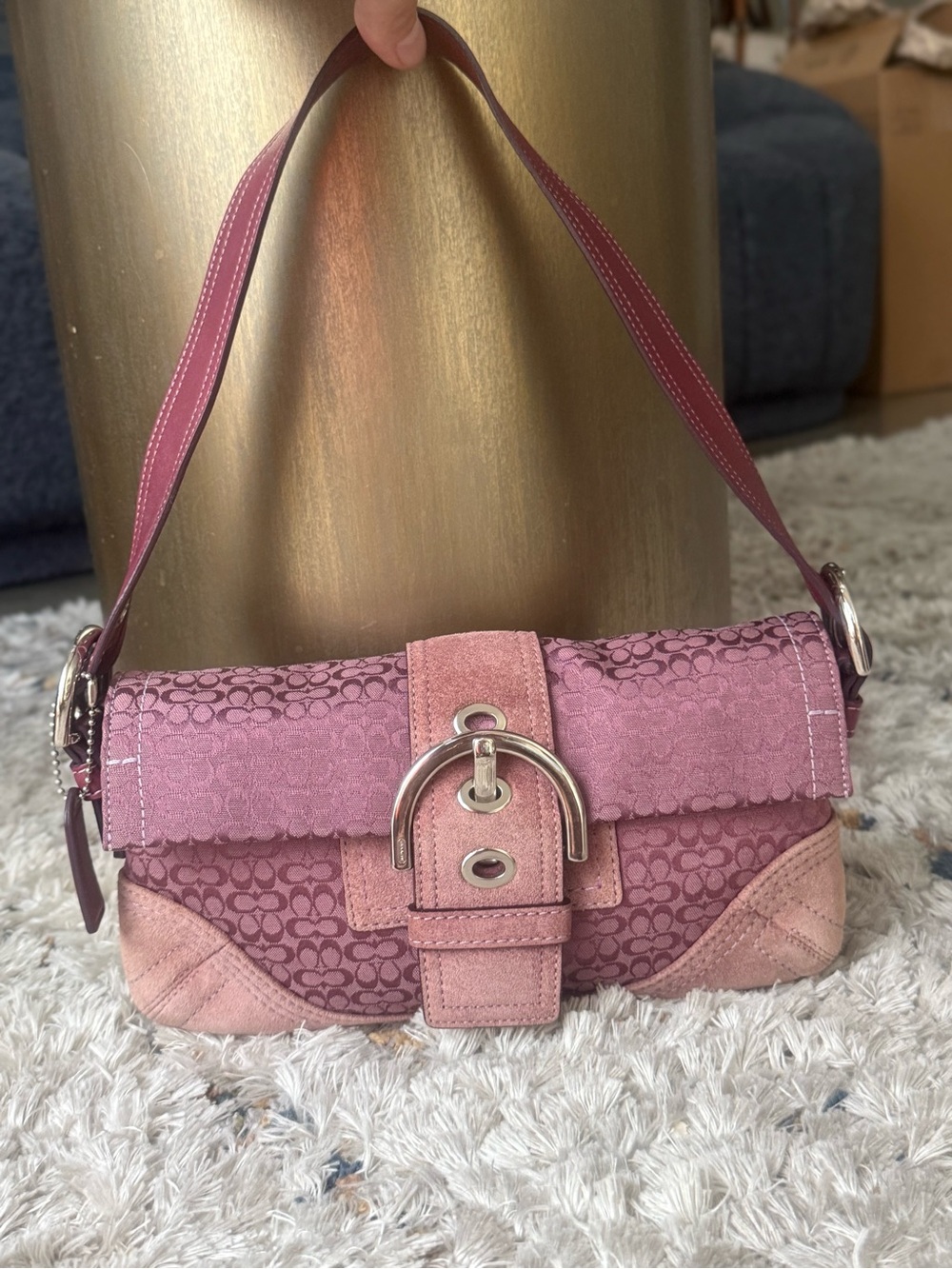 COACH VINTAGE 2005 MAUVE SOHO DEMI FLAP